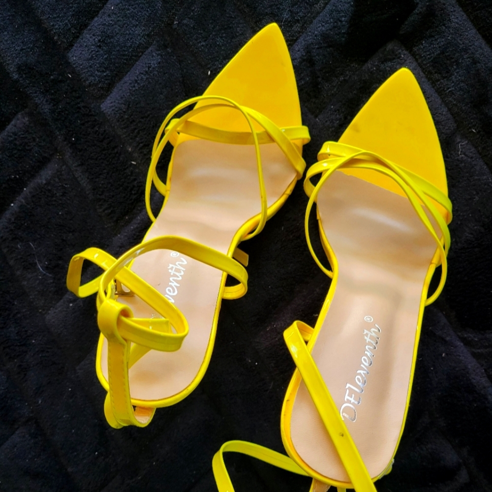 Yellow Strappy Sandals